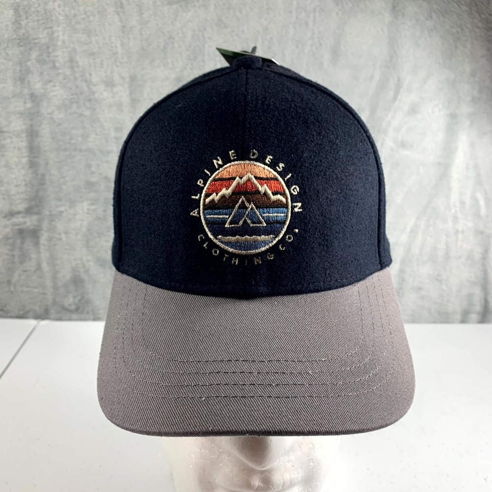 Alpine Design Faux Melton Patch Baseball Cap Men's OS Navy‎ Gray Snapback Cap